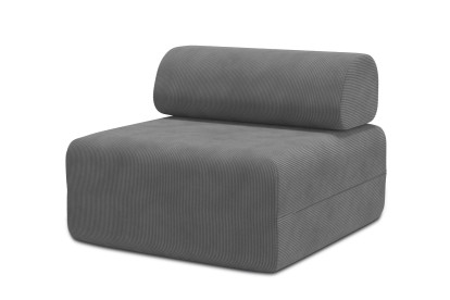 Fauteuil non convertible et modulable - Velours côtelé Gris
