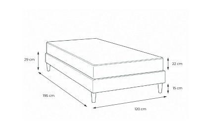 Ensemble Matelas Sommier 120x195 cm - Sommier Blanc (en kit) - Actilatex Sleep