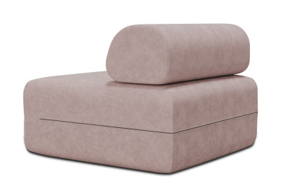 Fauteuil non convertible et modulable - Velours côtelé Rose pâle