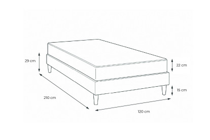 Ensemble Matelas Sommier 120x210 cm - Sommier Gris (en kit) - Actiflex Form