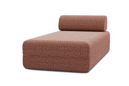 Méridienne non convertible et modulable - Tissu tweed Rouge