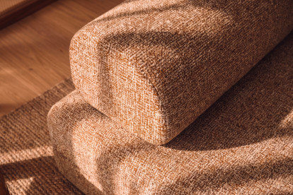 Méridienne non convertible et modulable - Tissu tweed Rouge