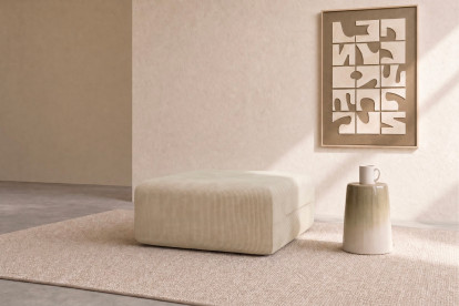 Pouf non convertible et modulable - Velours côtelé Beige