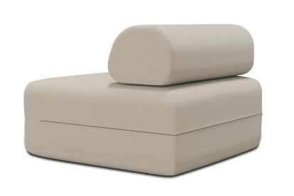 Fauteuil non convertible et modulable - Tissu lisse Beige