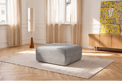 Pouf non convertible et modulable - Tissu tweed Gris