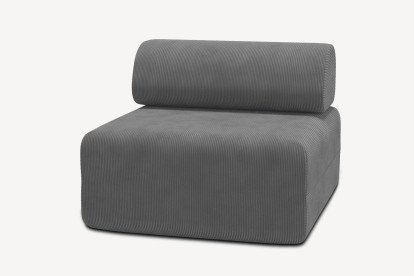Fauteuil non convertible et modulable - Velours côtelé Gris
