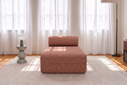 Méridienne non convertible et modulable - Tissu tweed Rouge