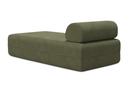 Méridienne non convertible et modulable - Velours côtelé XL Vert