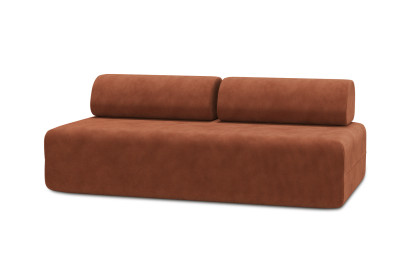 Canapé 3 places non convertible et modulable - Velours côtelé Terracotta