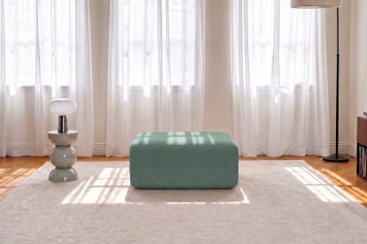 Pouf non convertible et modulable - Tissu lisse Vert
