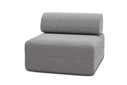 Fauteuil non convertible et modulable - Tissu tweed Gris