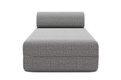 Méridienne non convertible et modulable - Tissu tweed Gris