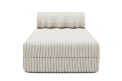 Méridienne non convertible et modulable - Velours côtelé XL Blanc