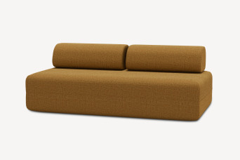 Canapé 3 places non convertible et modulable - Tissu tweed Jaune