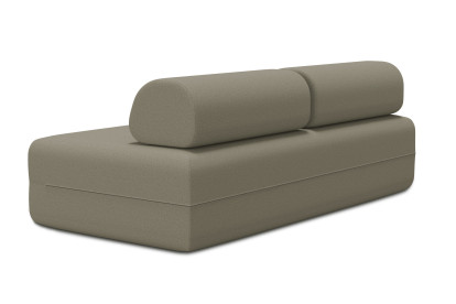Canapé 3 places non convertible et modulable - Tissu lisse Taupe
