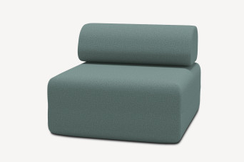 Fauteuil non convertible et modulable - Tissu lisse Vert