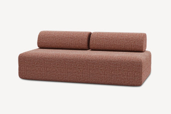 Canapé 3 places non convertible et modulable - Tissu tweed Rouge