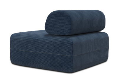 Fauteuil non convertible et modulable - Velours côtelé Bleu