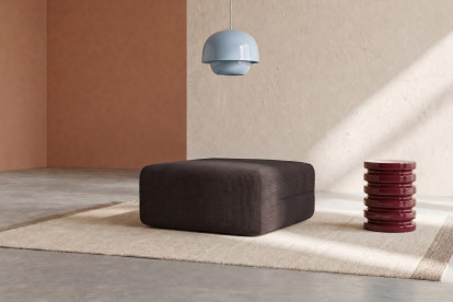 Pouf non convertible et modulable - Velours côtelé Marron