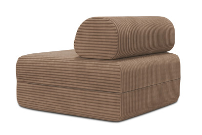 Fauteuil non convertible et modulable - Velours côtelé XL Marron