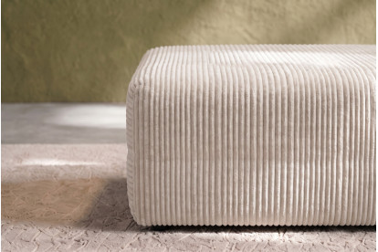Pouf non convertible et modulable - Velours côtelé XL Blanc