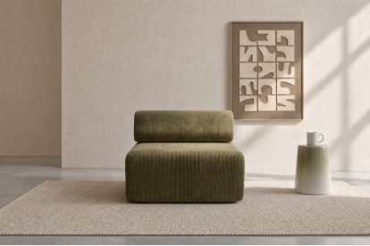 Fauteuil non convertible et modulable - Velours côtelé Vert
