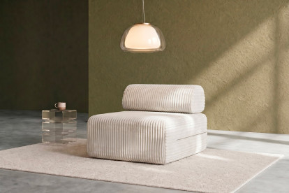 Fauteuil non convertible et modulable - Velours côtelé XL Blanc