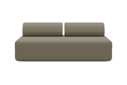 Canapé 3 places non convertible et modulable - Tissu lisse Taupe
