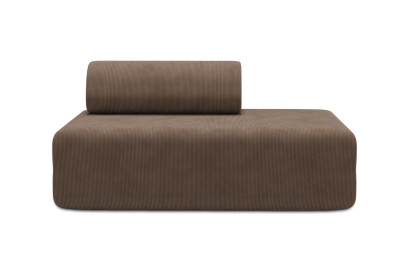 Canapé 2 places non convertible et modulable - Velours côtelé Taupe