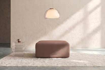 Pouf non convertible et modulable - Tissu lisse Terracotta