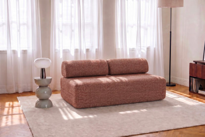 Canapé 3 places non convertible et modulable - Tissu tweed Rouge