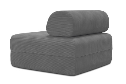Fauteuil non convertible et modulable - Velours côtelé Gris