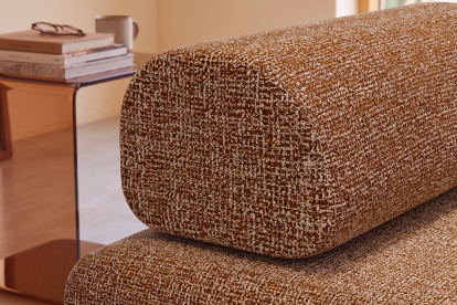 Méridienne non convertible et modulable - Tissu tweed Marron