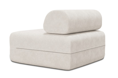 Fauteuil non convertible et modulable - Velours côtelé Blanc