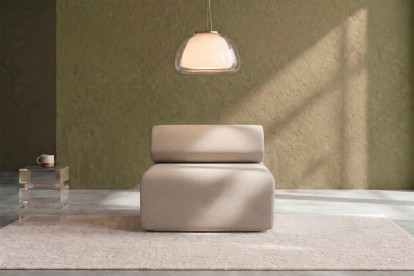 Fauteuil non convertible et modulable - Tissu lisse Beige