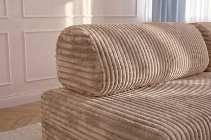 Fauteuil non convertible et modulable - Velours côtelé XL Marron