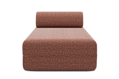 Méridienne non convertible et modulable - Tissu tweed Rouge