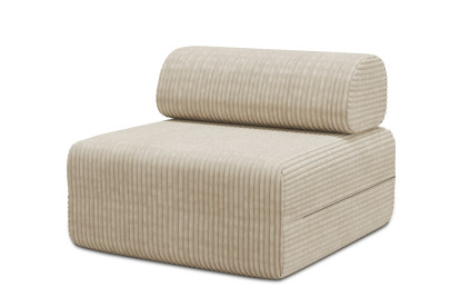 Fauteuil non convertible et modulable - Velours côtelé XL Beige
