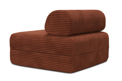 Fauteuil non convertible et modulable - Velours côtelé XL Terracotta