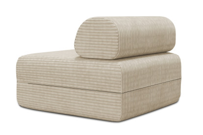 Fauteuil non convertible et modulable - Velours côtelé XL Beige