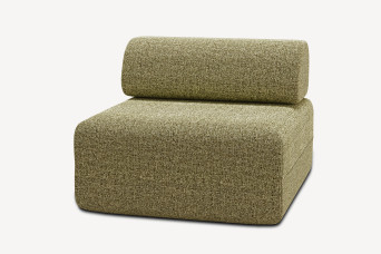Fauteuil non convertible et modulable - Tissu tweed Vert
