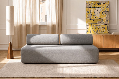 Canapé 3 places non convertible et modulable - Tissu tweed Gris