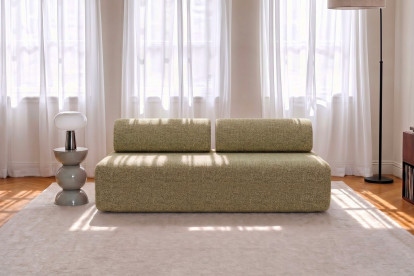 Canapé 3 places non convertible et modulable - Tissu tweed Vert