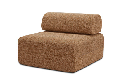 Fauteuil non convertible et modulable - Tissu tweed Marron