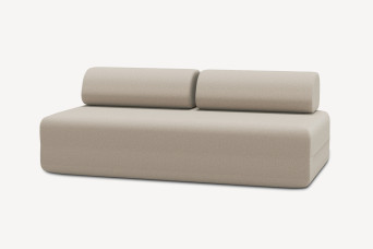 Canapé 3 places non convertible et modulable - Tissu lisse Beige