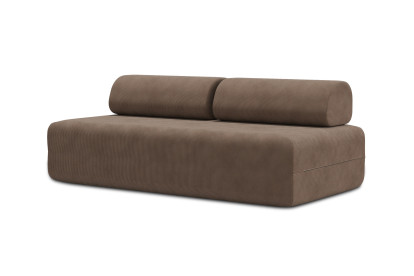 Canapé 3 places non convertible et modulable - Velours côtelé Taupe