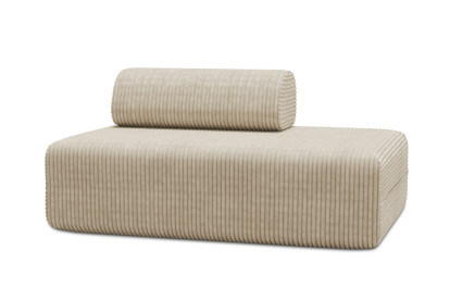 Canapé 2 places non convertible et modulable - Velours côtelé XL Beige