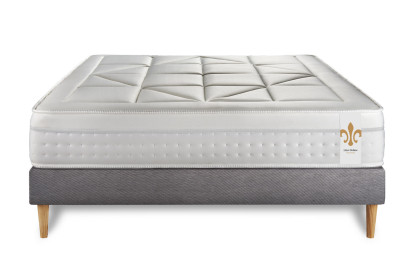 Ensemble Matelas Sommier 160x200 cm - Sommier Gris (déjà monté) - Vingt-Huit