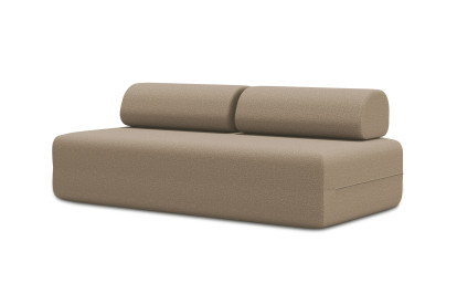 Canapé 3 places non convertible et modulable - Tissu lisse Marron