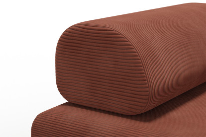 Méridienne convertible et modulable - Velours côtelé Terracotta
